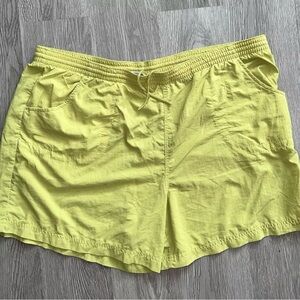 Columbia PFG Mesh Lined Swim Trunks Womens XL Yellow Shorts Fishing
